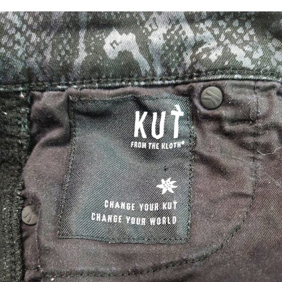 EUC Kut from the Kloth Mia High Rise Slim Fit Skinny Jeans Sz 2x28.5 Black Snake - Picture 8 of 11